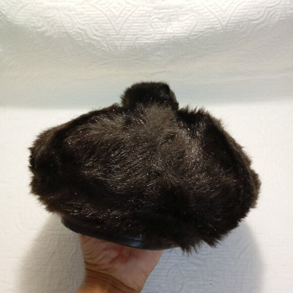 Vintage Fur Beret Dark Brown Union Made Authentic Womens Winter Hat main image 5
